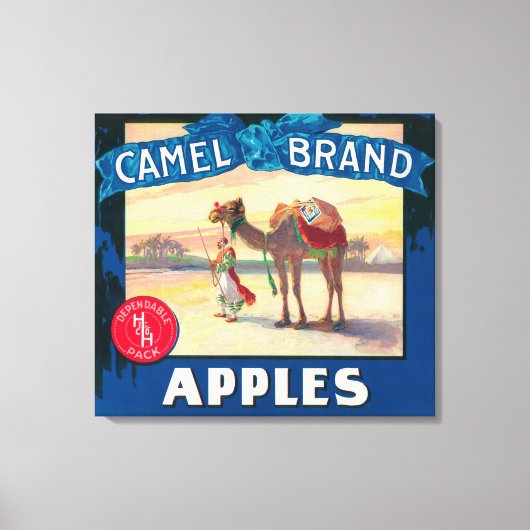 Camel Apple Label - staat Washington Canvas Afdruk (Voorkant)