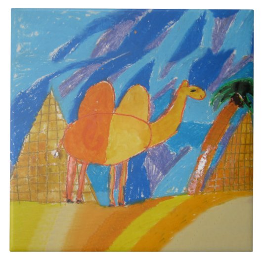 Camel Art van kinderen Tegeltje (Voorkant)