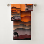 Camel badhanddoek set zonsondergang woestijn bad handdoek (Insitu)