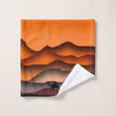 Camel badhanddoek set zonsondergang woestijn bad handdoek (Wasdoekje)