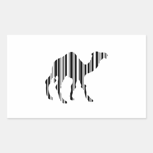 Camel Bar-codepatroon Rechthoekige Sticker (Voorkant)
