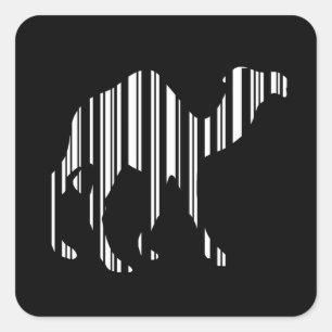 Camel Bar-codepatroon Vierkante Sticker