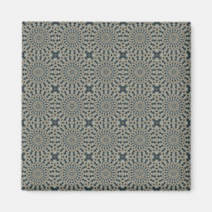 Camel Blauwgroen en grijze cirkels Tile Patroon Magneet