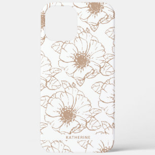 Camel   Boho Floral Pattern - Gepersonaliseerd Case-Mate iPhone Case