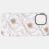 Camel | Boho Floral Pattern - Gepersonaliseerd iPhone Hoesje (Achterkant horizontaal)