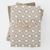 Camel Brown Arabesque Patroonontwerp Inpakpapier Vel (In situ)