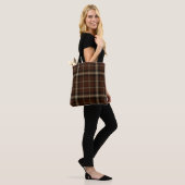 Camel Brown Black Tartan Pset Tote Bag (Op model)