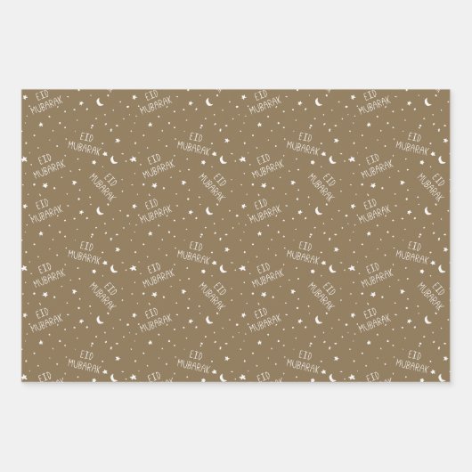 Camel Brown Kinder Eid Mubarak Inpakpapier Vel (Voorkant 2)