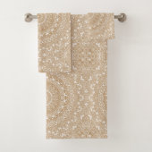 Camel Brown Mandala Patroon Ontwerp Bad Handdoek (Insitu)