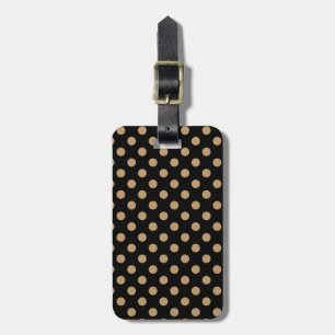 Camel Brown Polka Dots op Zwart Bagagelabel