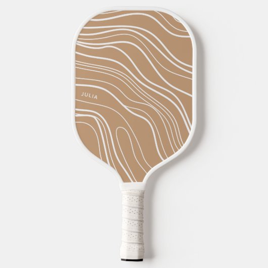 Camel Brown Wave Modern gepersonaliseerd Pickleball Paddle (Achterkant)