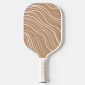 Camel Brown Wave Modern gepersonaliseerd Pickleball Paddle (Voorkant)