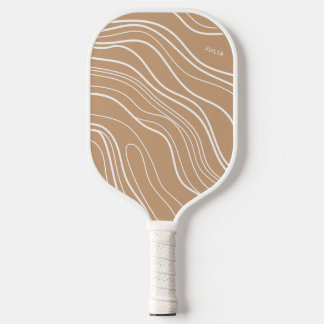 Camel Brown Wave Modern gepersonaliseerd Pickleball Paddle