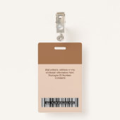 Camel Brown Werknemersnaam Business Logo Personeel Badge (Achterkant met clip)