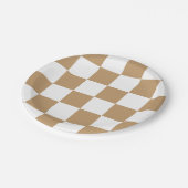 Camel bruin/wit geruit papieren bordje (Gekanteld)
