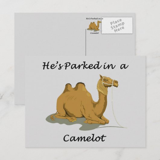Camel Camelot Humor Briefkaart (Voorkant / Achterkant)