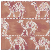 CAMEL CARAVAN Boho Waterverf Patroon Stof (Close Up)