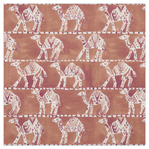 CAMEL CARAVAN Boho Waterverf Patroon Stof