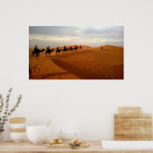 Camel caravan desert beautiful scenery poster (Keuken)
