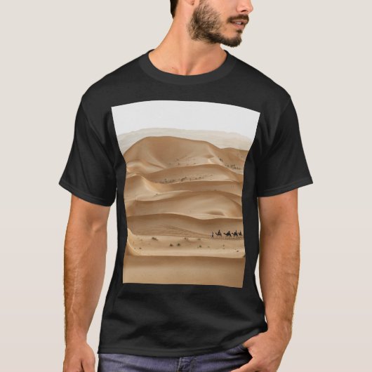 Camel caravan, Sahara zonsondergang, Marokko T-shirt (Voorkant)