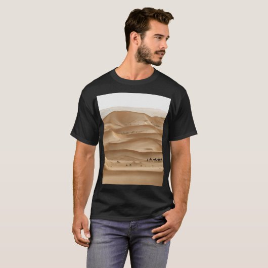 Camel caravan, Sahara zonsondergang, Marokko T-shirt (Voorkant volledig)