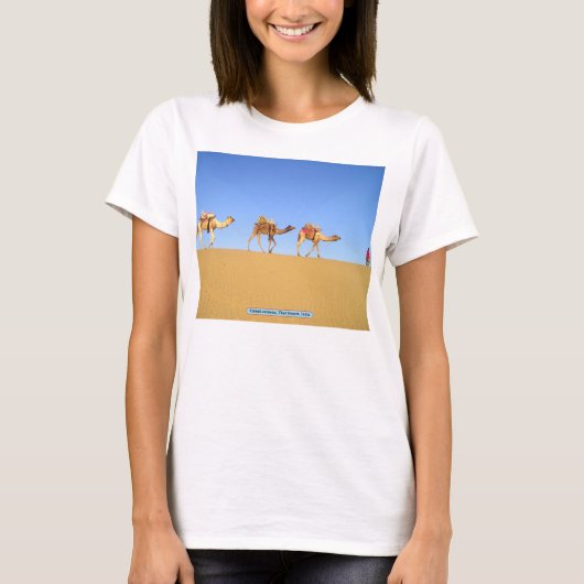 Camel caravan, Thar Desert, India T-shirt (Voorkant)