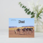 Camel Caravan verlaat het dorp Demi in Tsjaad Briefkaart (Staand voorkant)