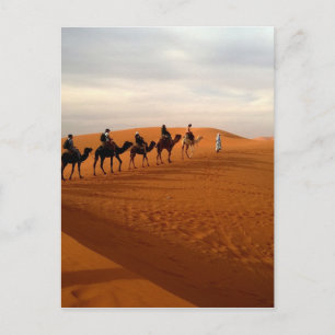 Camel caravan woestijn, prachtig landschap briefkaart