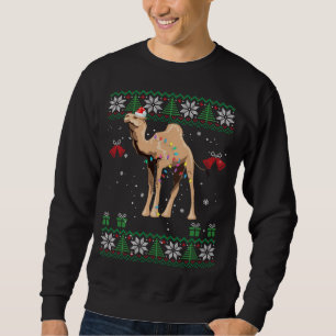 Camel Christmas Sweater Trees Lights Ornament kwam