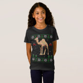 Camel Christmas Sweater Trees Lights Ornament kwam T-shirt (Voorkant volledig)