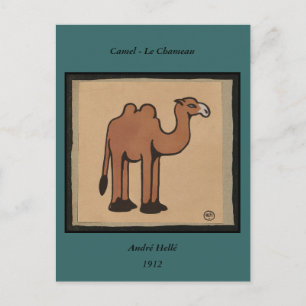 Camel - Colorful Antiquarian Book Illustration Briefkaart