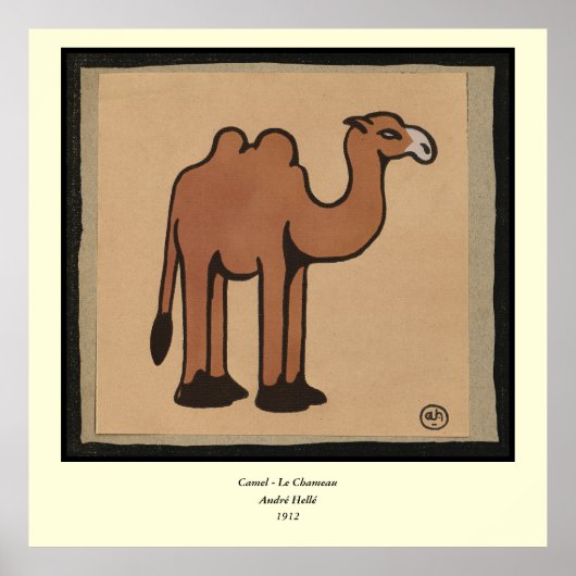 Camel - Colorful Antiquarian Book Illustration Poster (Voorkant)