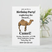 Camel Desert Animal Funny Birthday Party Kaart (Staand voorkant)