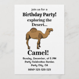 Camel Desert Animal Funny Birthday Party Kaart