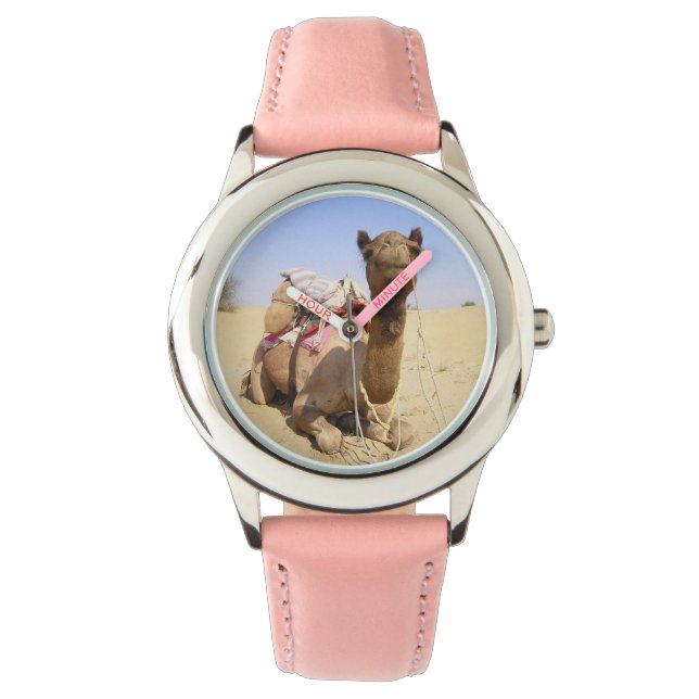 Camel Desert Middle East Peace Love Natuur Destiny Horloge (Voorkant)