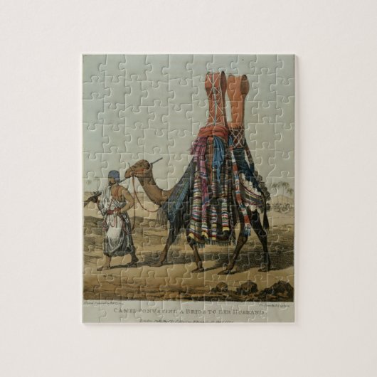 Camel die een Bride naar haar man stuurt, gegravee Legpuzzel (Verticaal)