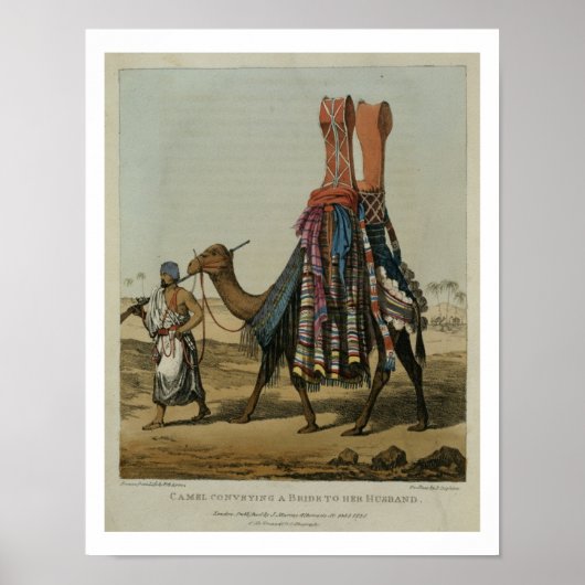 Camel die een Bride naar haar man stuurt, gegravee Poster (Voorkant)