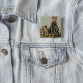 Camel die een Bride naar haar man stuurt, gegravee Vierkante Button 5,1 Cm (In situ)