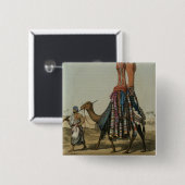 Camel die een Bride naar haar man stuurt, gegravee Vierkante Button 5,1 Cm (Voorkant /achterkant)