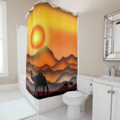 Camel douchegordijn woestijn zonsondergang (In situ)