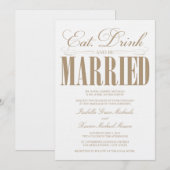 Camel Eat, Drink & getrouwd | Huwelijksuitnodiging Kaart (Voorkant / Achterkant)