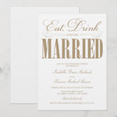 Camel Eat, Drink & getrouwd | repetitie diner Kaart (Voorkant / Achterkant)