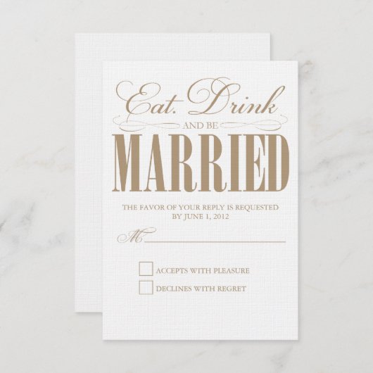 Camel Eat, Drink & getrouwd | Response Kaart (Voorkant / Achterkant)