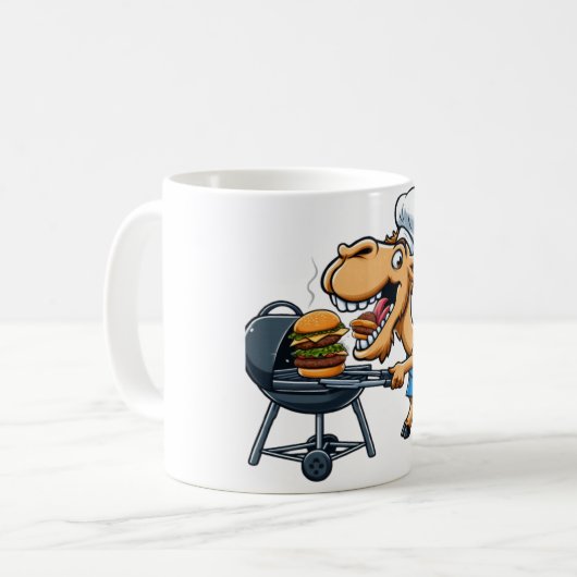 Camel eating a hamburger koffiemok (Voorkant links)