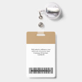 Camel Employee Photo, streepjescode, Logo, naambad Badge (Achterkant met uittrekbare clip)