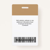 Camel Employee Photo, streepjescode, Logo, naambad Badge (Achterkant)