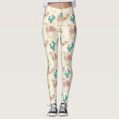 Camel- en Cactus-patroon Leggings (Voorkant)