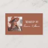 Camel en witte script make-up aanpasbare QR-code Visitekaartje (Voorkant)