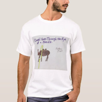 Camel gaat door het oog van een naald t-shirt