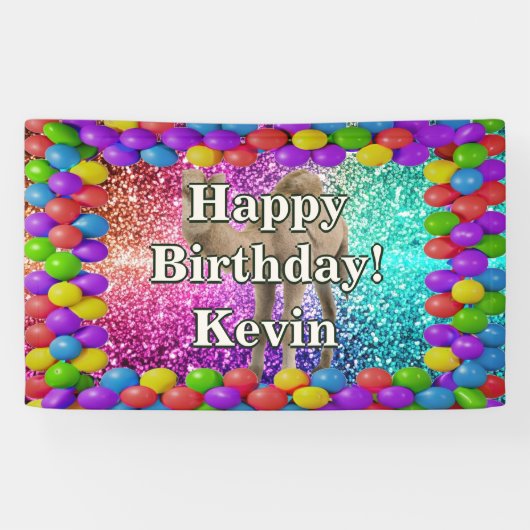 Camel gepersonaliseerd karakter verjaardag banner (Horizontaal)